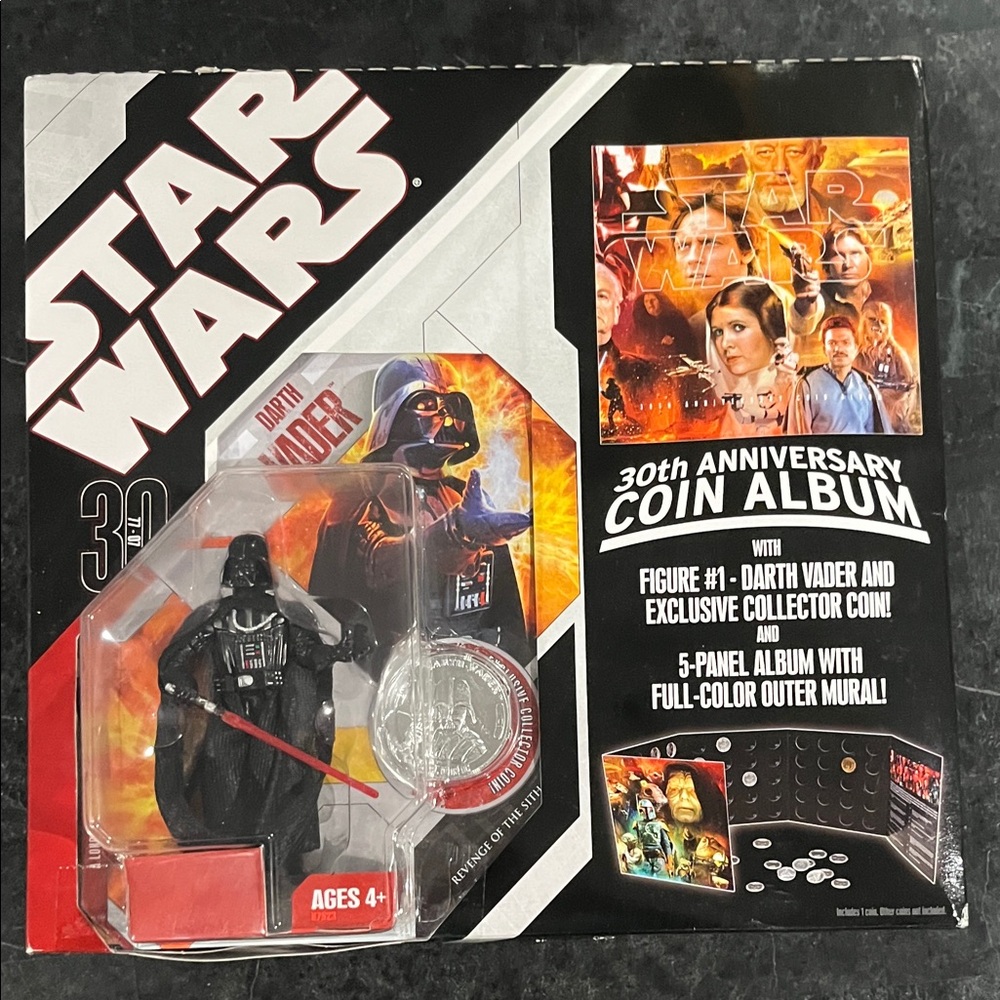 Star Wars 30th Anniversary Coin Album with Black and Red Darth Vader Figure
